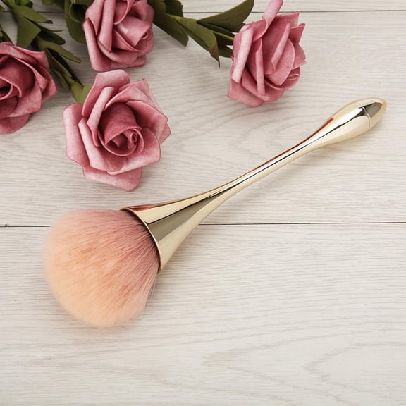 YAHHU Nail Dust Removal Brush, Long Handle Manicure Art Tool, Multi-Functional Loose Powder Makeup Sweep, Soft Fiber Hair, Pink Color, 7.9 inches / 20 cm Length, Lightweight 1.02 oz / 29 g