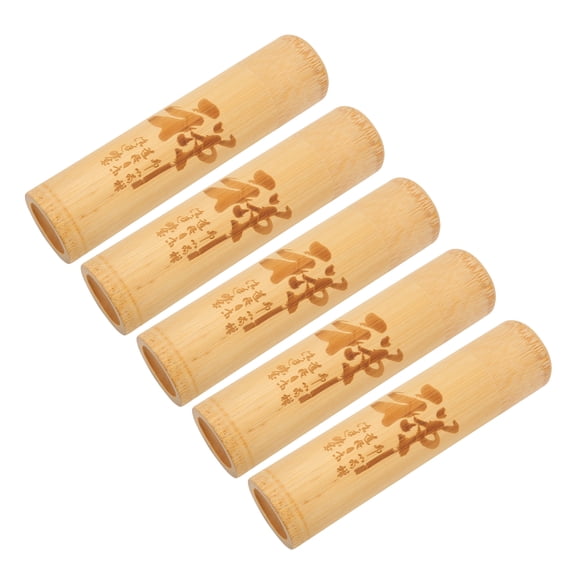 YAHHU Natural Carved Bamboo Scattering Urns for Human and Pet Ashes Portable Biodegradable Ash Scattering Tube Container Leakproof Design, 5Pcs Bag (5.9 x 1.4 Inches / 15 x 3.5 cm)