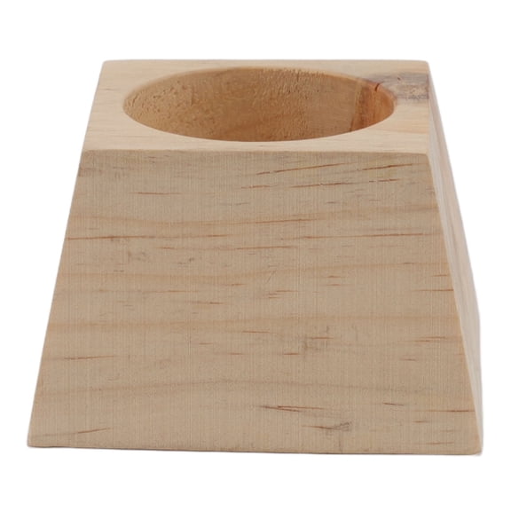 YAHHU Natural Wood Color Trapezoid Candle Holder, Retro Walnut Candlestick Cup for Wedding Holiday Party Tabletop Decor, 1.9 inches / 4.8 cm Height