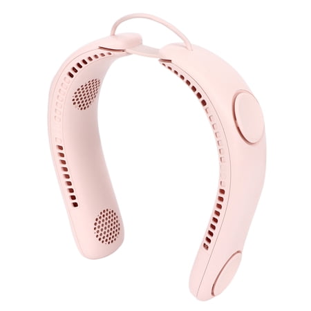 YAHHU Neck Fan 4 Fan Blades 3 Speeds Hands Free USB Charge Low Noise Foldable Design Face Fan for Home Office Travel 10.24 inches / 26 cm Pink