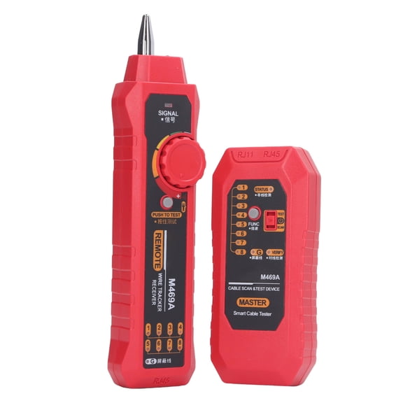 YAHHU Network Cable Tester Multifunctional Anti Interference Portable Wire Tester Finder with Earphone Light, Red (9.06 inches / 23.00 cm)