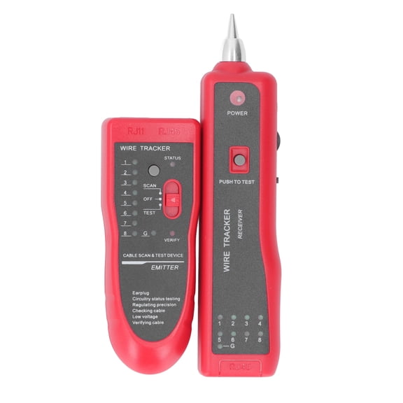 YAHHU Network Cable Tester TM-9 Ethernet Wire Finder Tracer Tool with RJ11 RJ45 Transmitter Receiver for CAT5 5e CAT6 LAN Communication Checker (11.81 inches / 30 cm)