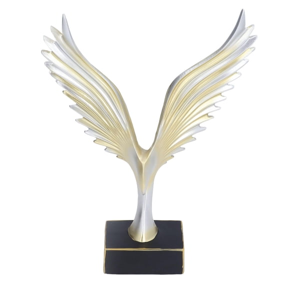 YAHHU Nordic Wing Resin Sculpture – Gold‑Plated Abstract Wing Ornament for Living Room, Office, or Gift