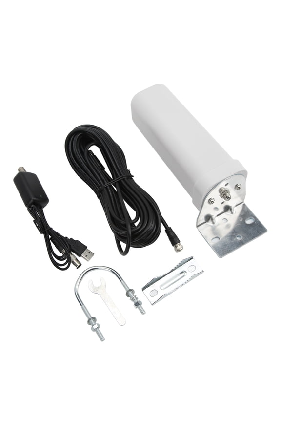 Omni Barrel TV Antenna Outdoor IP67 Waterproof High Gain 1080P HD 50-80 Miles Range 25dBi Amplified Signal TV Antenna 11 inches / 28 cm Length Hardware Kit Included
