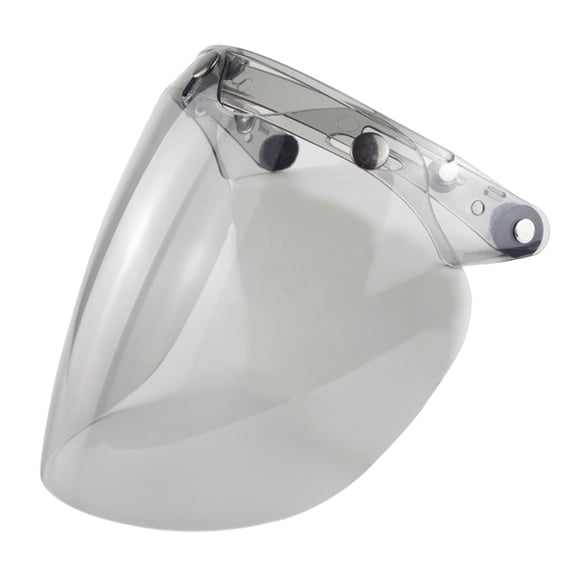 YAHHU Open Face Motorcycle Helmet Visor 3-Snap Bubble Lens Anti-Fog Anti-UV Wind Shield Replacement for Street Sport Bikes Universal Fit, Light Gray