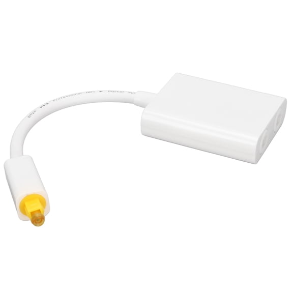 YAHHU Optical Cable Splitter 1 in 2 Out Surround Sound Digital Optical Fiber Audio Adapter for DVD CD Player Computer Amplifier TV Soundbar White 5.9 inches / 15 cm