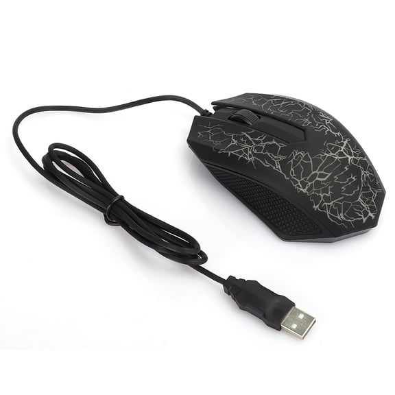 YAHHU Optical Wired Professional Gaming Mouse for LOL, 2000 DPI, 3 Buttons, Colorful Breathing Backlight, Ergonomic Computer Mouse, USB Interface, 4.9 ft / 1.5m Cable, Black