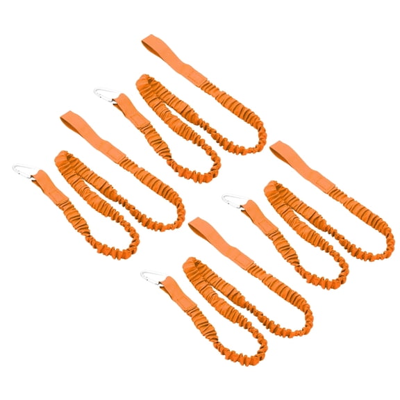 YAHHU Orange Elastic Kayak Rod Lanyard Heavy Duty Anti Lost Nylon Canoe Paddle Leash Safety Rope for Surfing and Rafting (4 Pack, 20 inches / 50.8 cm)
