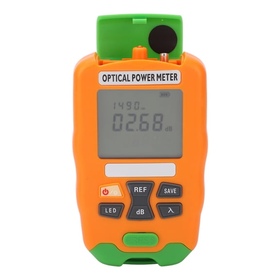 YAHHU Orange Mini Fiber Optic Power Meter Fast Accurate Sensitive Robust Optical Tester -70 to +10dBm (5.12 inches / 13.0 cm) [cite: 1, 12]