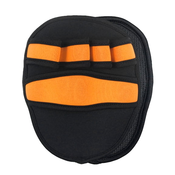 YAHHU Orange Weightlifting Fitness Hand Protector Anti-Skid Breathable Neoprene Sports Palms Guard for Gym Training Workout, Unisex, Pair