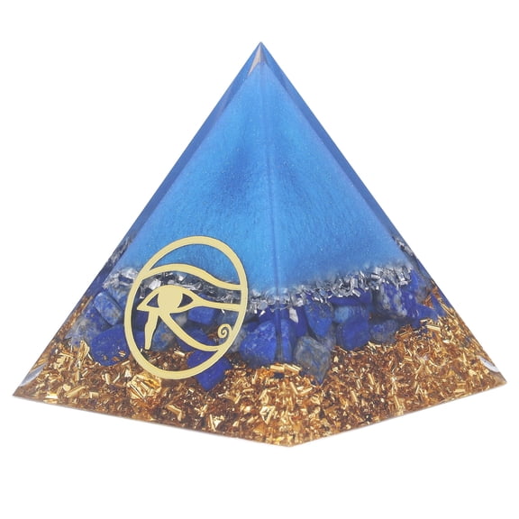 YAHHU Orgone Pyramid Energy Generator and Healing Crystal Pyramid - Unique Design Protective Chakra Crystal Pyramid Table Decoration for Home, Bedroom and Office, 3.94 Inches / 10 cm