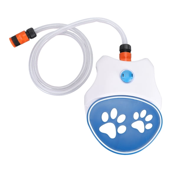 YAHHU Outdoor Dog Water Fountain Step On Paw Activated Dog Water Dispenser Dog Sprinkler Drinking Water Feeder with Hose 10.4 inches / 26.5 cm Blue Plastic