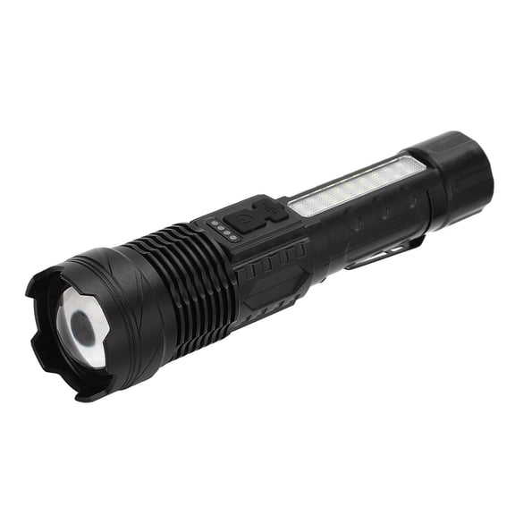 YAHHU Outdoor LED Bright Flashlight 800LM White Laser Tactical Torch with COB Work Light USB Rechargeable IPX4 Waterproof Built-in 18650 Battery for Camping Hiking Emergencies (7.09 inches / 18 cm)