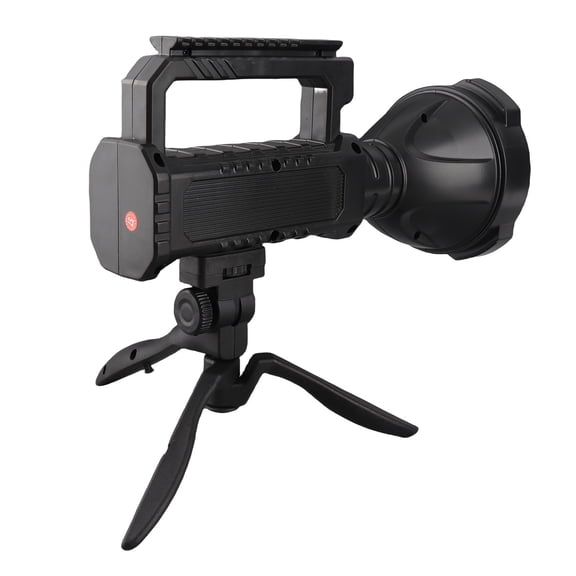 YAHHU P50 LED Searchlight Smart Power Display Super Bright 5000 Lumens Handheld Spotlights Built-in 6000mAh Battery Flashlight with Tripod Stand for Camping Hiking Outdoor Fishing Emergencies Black