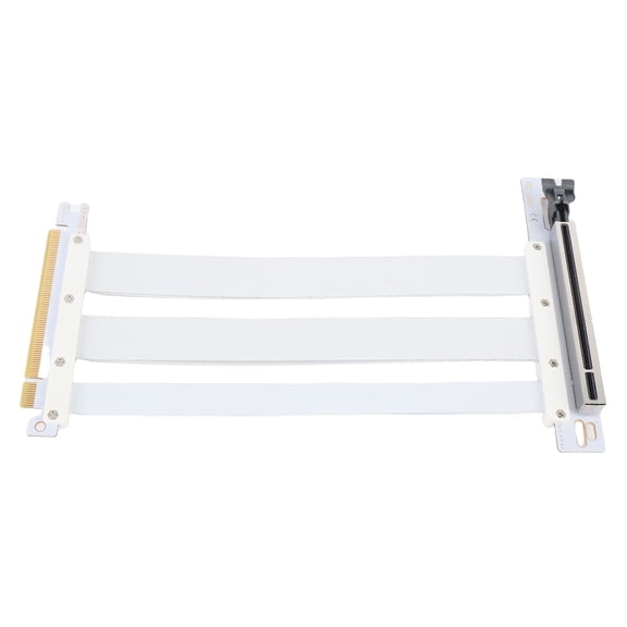 YAHHU PCI-E 4.0 X16 Flexible Riser Bridge, 90 Degree Angle High Speed Graphics Card Extension Cable for RTX4090 Ti 8900 XT GPUs, 21.65 Inches / 50 cm White Max Edition