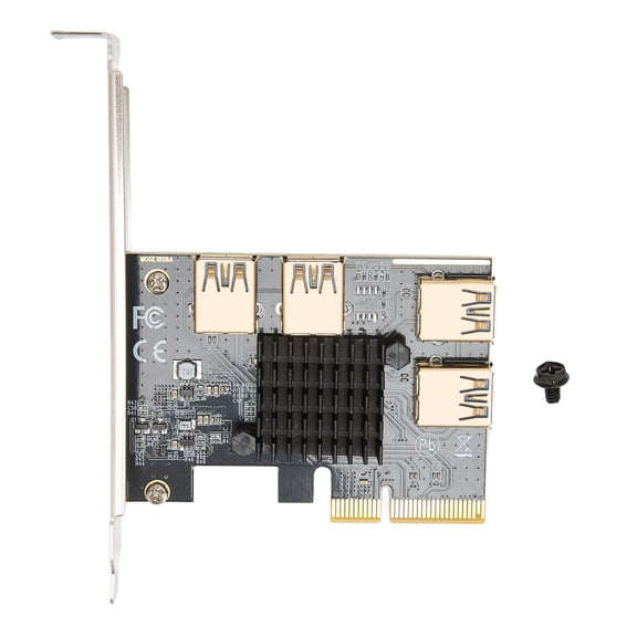 YAHHU PCIE Riser Card PCIE X4 1 to 4 PCI Express 16X Slot Adapter Multiplier Card for Mining (6.30 inches / 16 cm)