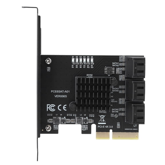 YAHHU PCI-E to 6-Port SATA 3.0 Expansion Card, 6Gbps SATA Controller Adapter with ASM1166 Master for Desktop PC