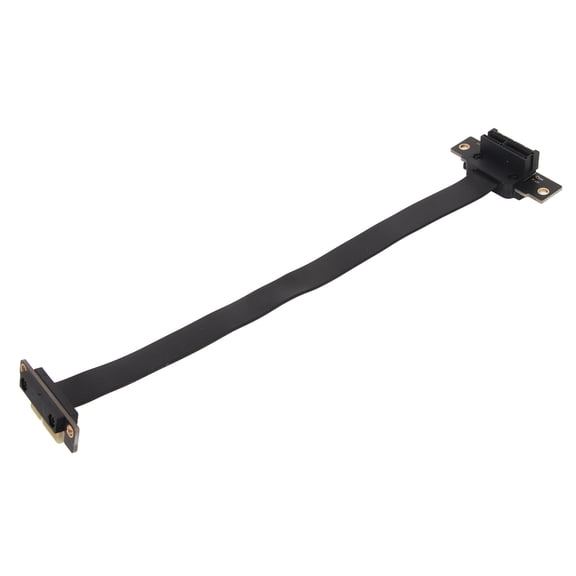 YAHHU PCIE 3.0 1X Extension Cable Dual 90 Degree Right Angle Riser Card Adapter Ribbon Extender, 11.81 Inches / 30cm High Speed PCI Express Connector for High End Sound Graphic Cards