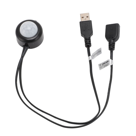 YAHHU PIR Motion Activated Sensor USB Interface Plug and Play DC 5V to 24V Infrared Sensor Controller for Light Control Energy Saving Automatic Switch for Strip Lights, Black