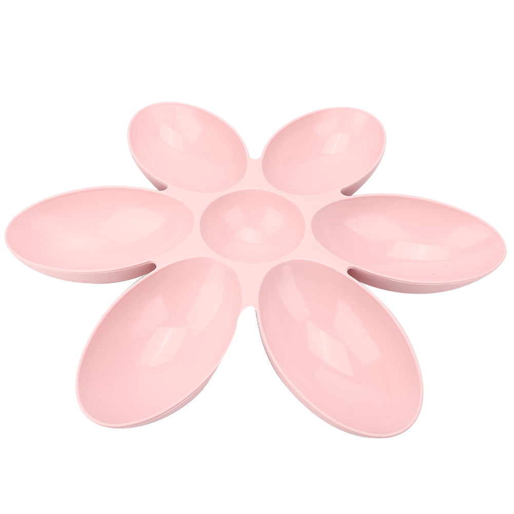 YAHHU PP Durable Six Petals Multiple Case Slow Feeder & Water Feeding Bowl for Cats and Dogs, Pink (16.5 inches / 42 cm)