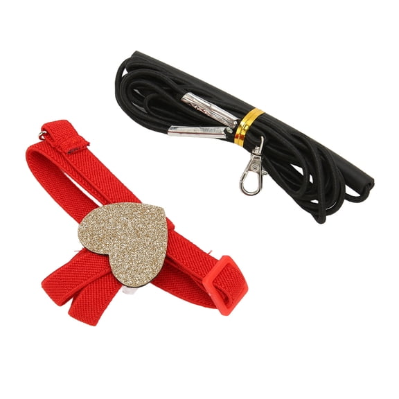YAHHU Parrot Flying Harness Leash Adjustable Cartoon Style Rubber Handle High Elasticity Bird Harness Leash for Bird Parrot S Size 32 cm / 12.6 in