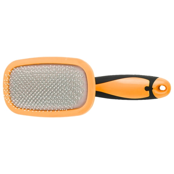 YAHHU Pet Grooming Brush Stainless Steel Needle 360 Degree Rotatable Cat Slicker Comb Dog Hair Removal Tool With Ergonomic Handle Professional Or Home Shedding Control, Orange (8.27 inches/ 21 cm)