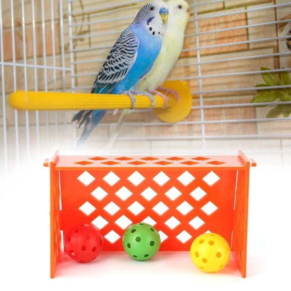 YAHHU Pet Parrot Mini Soccer Football Field Bird Training Desktop Educational Puzzle Intelligence Development Toy 8.66 inches / 22 cm Interactive Exercise Cage Accessories For Parakeets