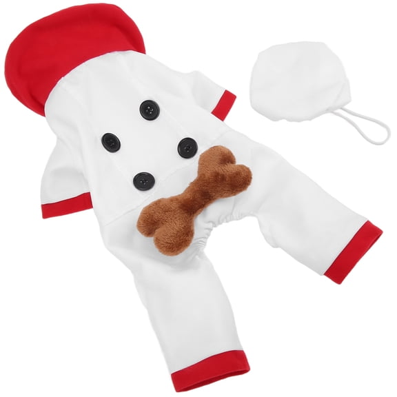 YAHHU Pet Warm Clothes Dog Christmas Hat Clothes Set Funny Chef Pet Costume for Small Medium Large Dogs Comfortable and Fashionable Apparel Winter Dog Upright Clothes 10.2 inches / 26 cm