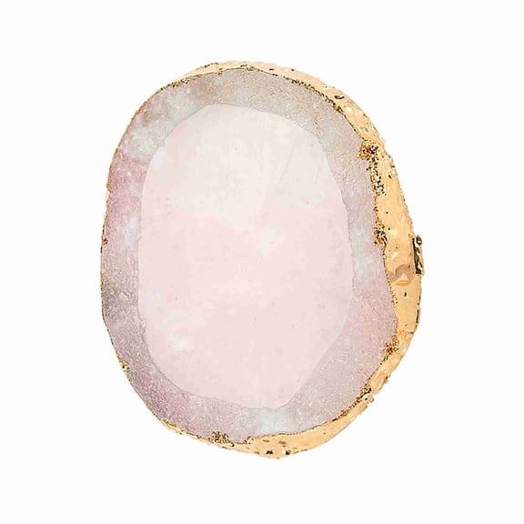 YAHHU Pink Resin Nail Art Palette Golden Edge Round Manicure Display Board for Gel Polish Mixing Paint Drawing Color Dish 4.7 x 3.5 inches / 12 x 9 cm