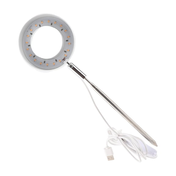 YAHHU Plant Growing Light Brightness Dimmable 5W Mini Circle LED Lamp with 2/4/8h Timing, Full Spectrum USB Indoor Succulent Grow Lights, Clear Lampshade 3.54 inches / 9 cm