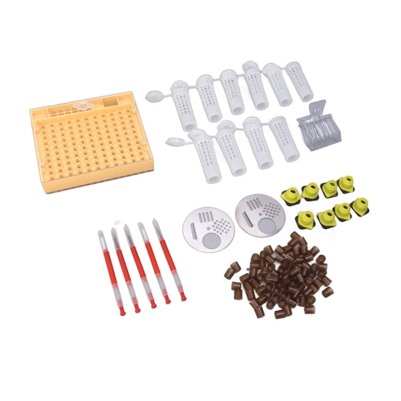 YAHHU Plastic Queen Bee Rearing System Beekeeping Grafting Kit Cell Cups Hunting Cage Clip Cultivation Box Equipment Tools Supplies 5.8 x 5.1 x 1.2 inches