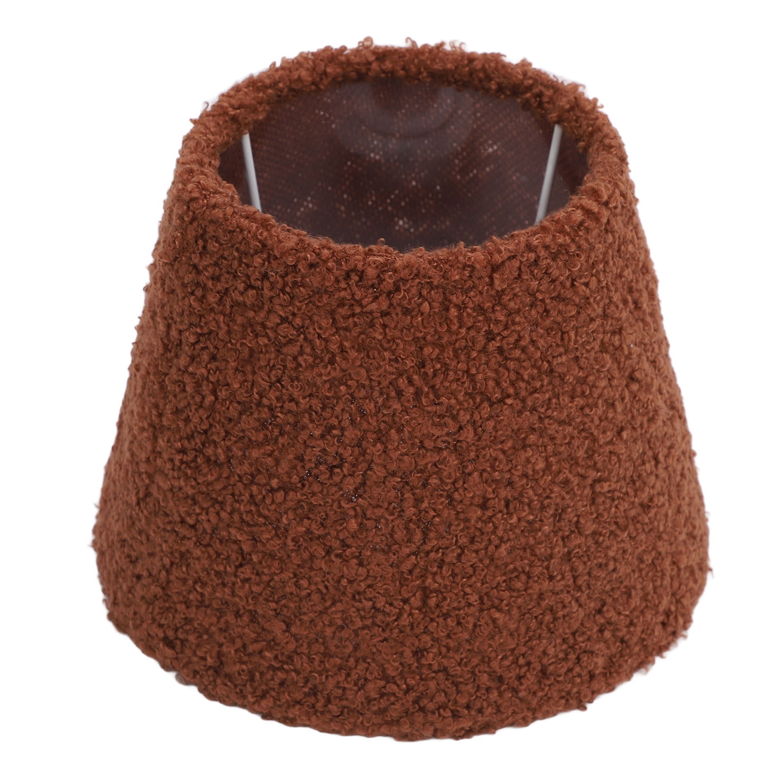 YAHHU Plush Cloth Lamp Shade Replacement Decorative Soft Comfortable Cone Round Lamp Shade for E27 E14 Table Lamp, Brown (6.7 inches / 17 cm)