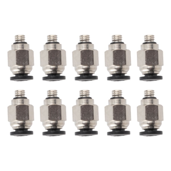 YAHHU Pneumatic Quick Plug Connector, Nickel Plated Brass Air Hose Fittings, Male Thread Straight Through Quick Connect Trachea Connector for Automation Equipment, 10 Pcs, Size 4-M5