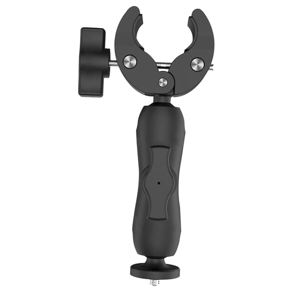 YAHHU Pole Clamp Mount for Mini Satellite Device Universal Adjustable Angle Bracket with Silver Adapter On RV Ladders Yacht Poles