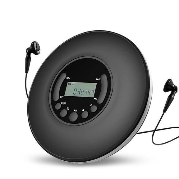 YAHHU Portable CD Player for Home and Travel, MP3 Music Player with A-B Repeat Function, LCD Display, External Speakers and Headphones Jack, 5 Built-in Sound Effects, Black
