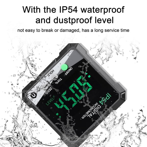 YAHHU Portable Digital Inclinometer Protractor Angle Finder Magnetic Base LCD Backlight Tool for Carpentry Woodworking Construction Slope Meter Green
