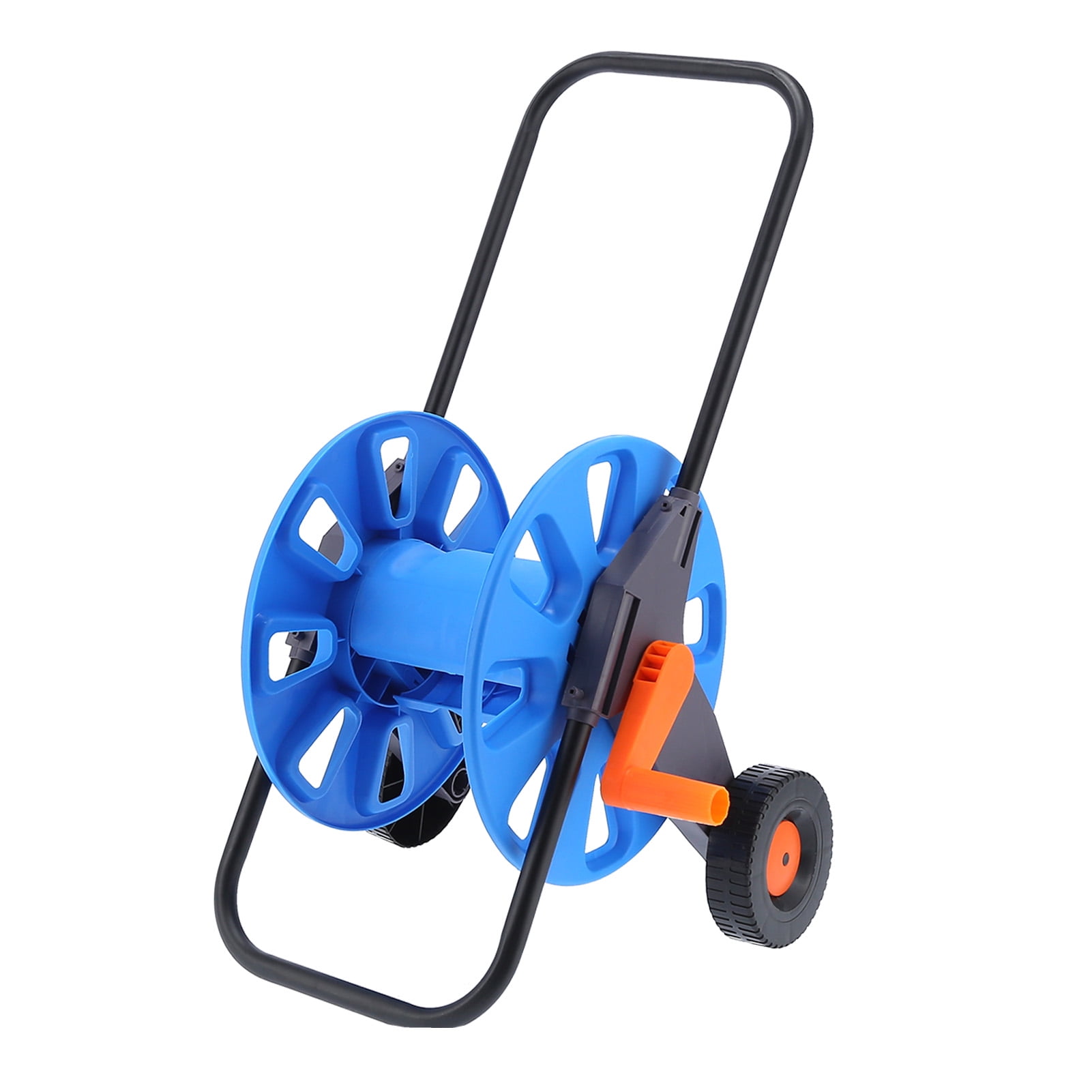 YAHHU Portable Garden Hose Reel Cart Heavy Duty Hand Push Water Pipe Storage Rack Organizer for G1/2 50m Tube 164ft / 50m Capacity for Lawn Yard Garden