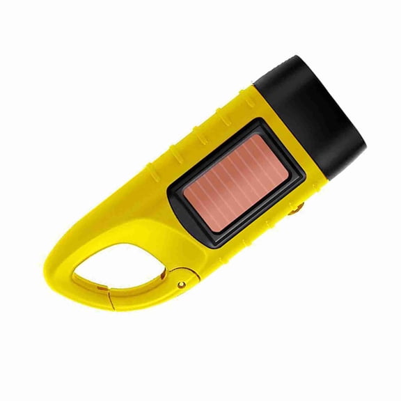 YAHHU Portable LED Flashlight Hand Crank Dynamo Torch Lantern Solar Power Rechargeable Tent Light High Brightness Emergency Light for Outdoor Camping Hiking Yellow