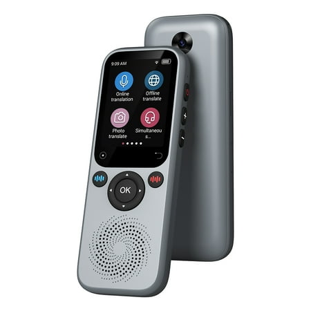 YAHHU Portable Language Translator Real-Time Two-Way Translating Device, 138 Online & 17 Offline Languages, 2.0 inches / 5.08 cm Touchscreen Voice Picture Translator with ChatGPT, Grey