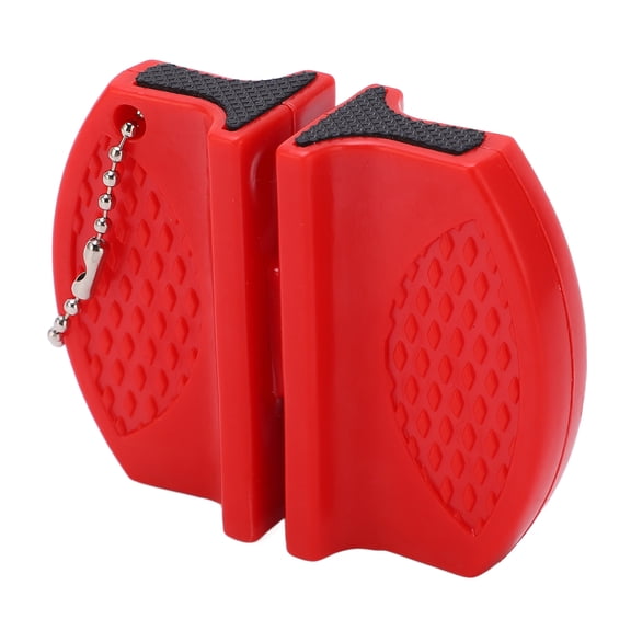 YAHHU Portable Mini Knife Sharpener Multifunctional Double Sided Pocket Knife Sharpening Tool for Outdoor Camping Hunting Kitchen Essential Red Finish Fast Sharpening 3.15 inches / 8 cm Length