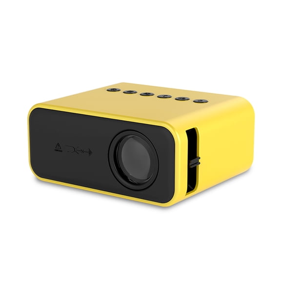 YAHHU Portable Mini Projector Home Theater Digital Video Projector, Supports 4K 1080P LED Display, 15-60 inches / 38-152 cm Projection Area, Built-in Speaker, Yellow
