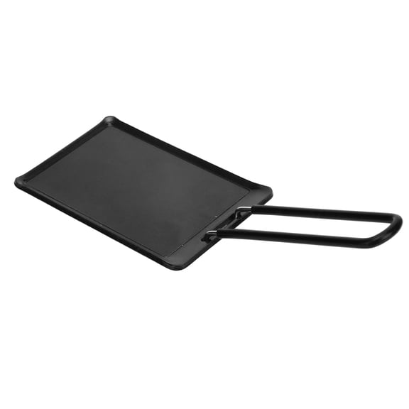 YAHHU Portable Nonstick Iron Grill Pan for Outdoor Camping BBQ with Heat Resistant Handle Square Barbecue Steak Cooking Plate for Backyard Gatherings, 9.3x3.4 Inches / 23.5x8.5 cm