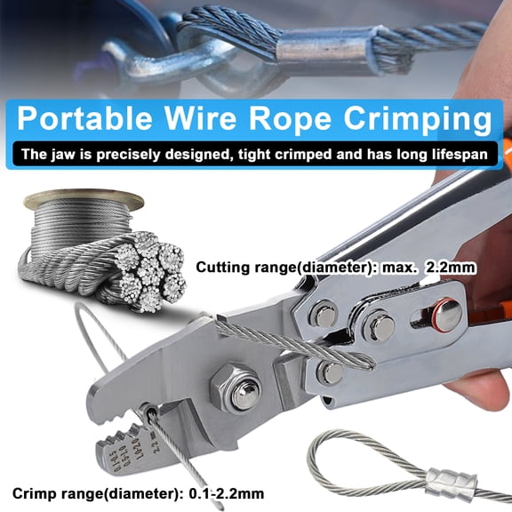YAHHU Portable Wire Rope Crimping Tool Clamp Plier (11.42 inches / 29.00 cm)