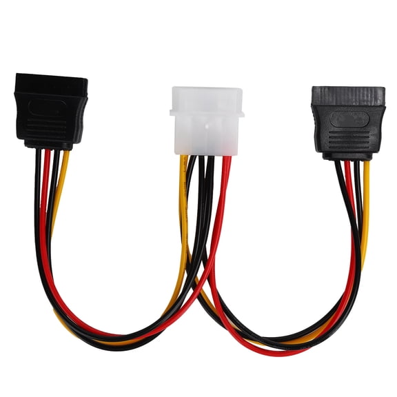 YAHHU Power Cable 1-in-2-out 4-Pins 20cm (7.9 inches) Supply Extension Hard Drive Adapter Cord Wire for PC Computer Desktop Systems and Data Transfer Components