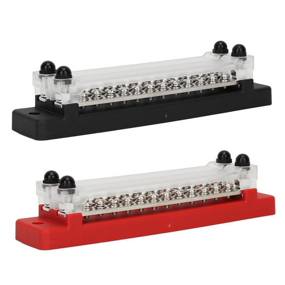 YAHHU Power Distribution Terminal Block 12 Way 150A 12-48V Stainless Steel Dual Row Bus Bar Block for Boat RV Car Marine Heavy Duty Corrosion Resistant