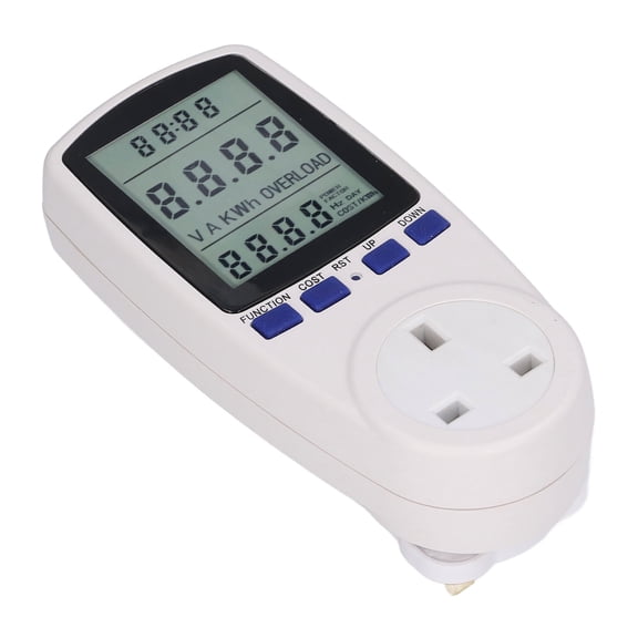 YAHHU Power Meter Plug with Battery LCD 7 Display Modes Electricity Usage Monitor UK Plug 220V [cite: 2, 11]