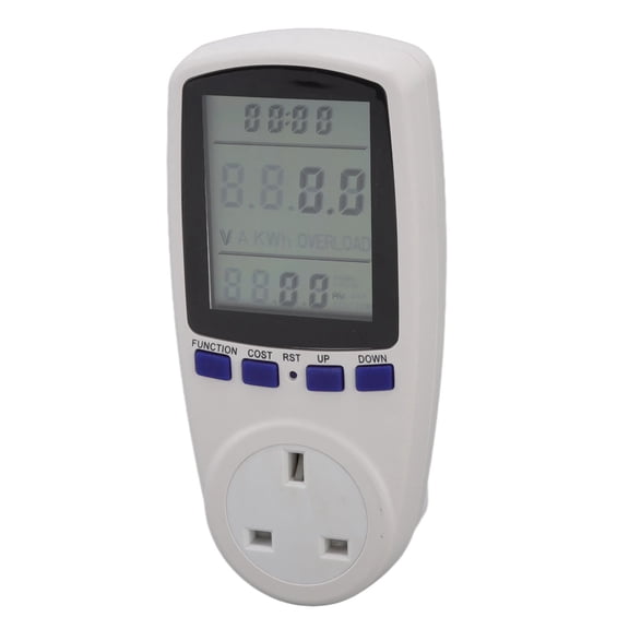 YAHHU Power Meter Socket LCD Display Overload Protection LED Light Digital Electricity Analyzer Monitor (6.3 inches / 16 cm)