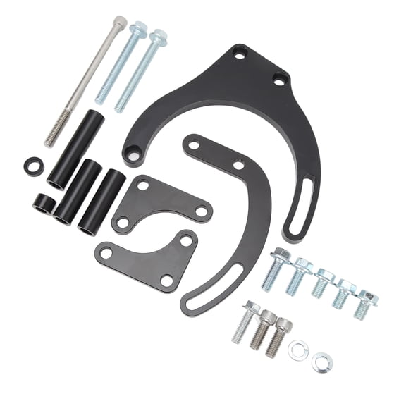 YAHHU Power Steering Pump Mounting Bracket Rugged Reliable Bracket Kit Replacement For Chevy Big Block Engines BBC Black 21 inches / 53.3 cm