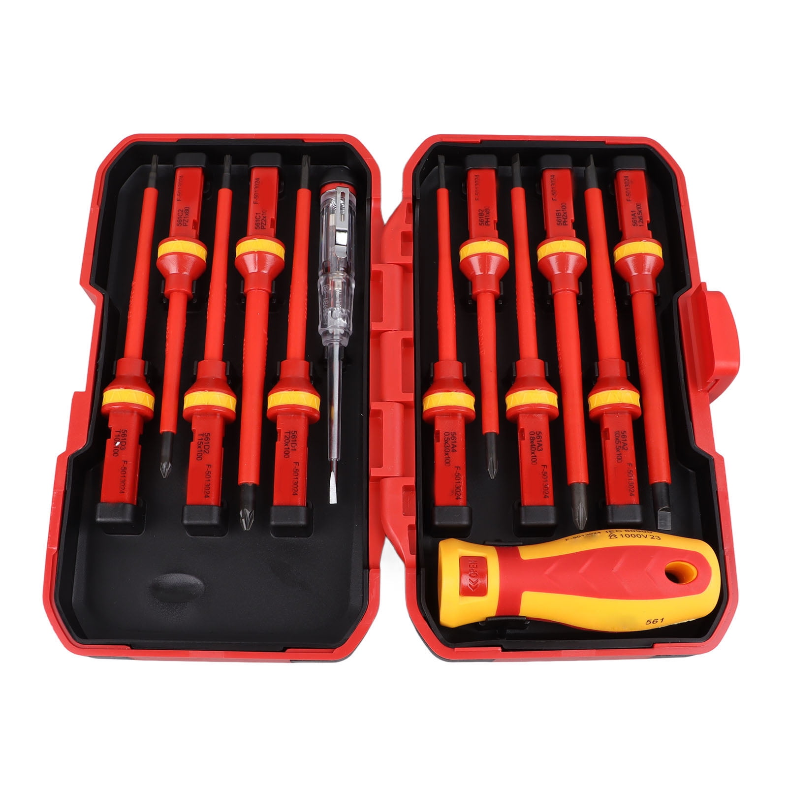 YAHHU Premium 13-Piece Insulated Electrician Screwdriver Set (VDE Certified), High Voltage 1000V Resistant Professional Hand Tools for Repairing, 8.6 inches / 22 cm