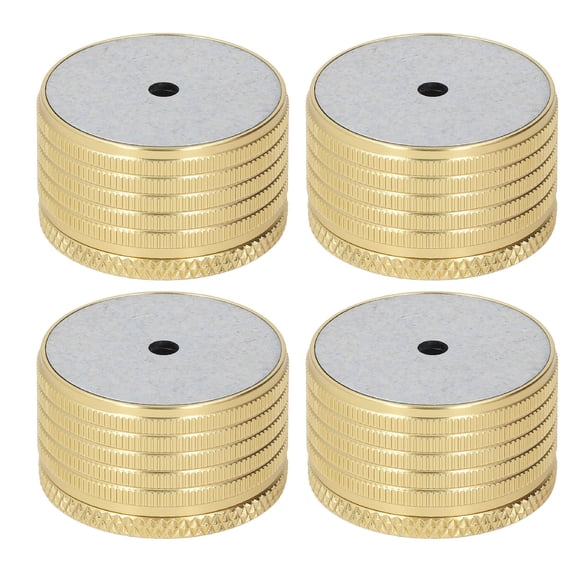YAHHU Premium 4PCS Adjustable Furniture Risers Bed Frame Support Legs Aluminum Alloy for Sofa Table Chair Elevate 0.9 to 1.5 Inches (23-37mm) Strong Load Bearing Capacity Glossy Gold Finish